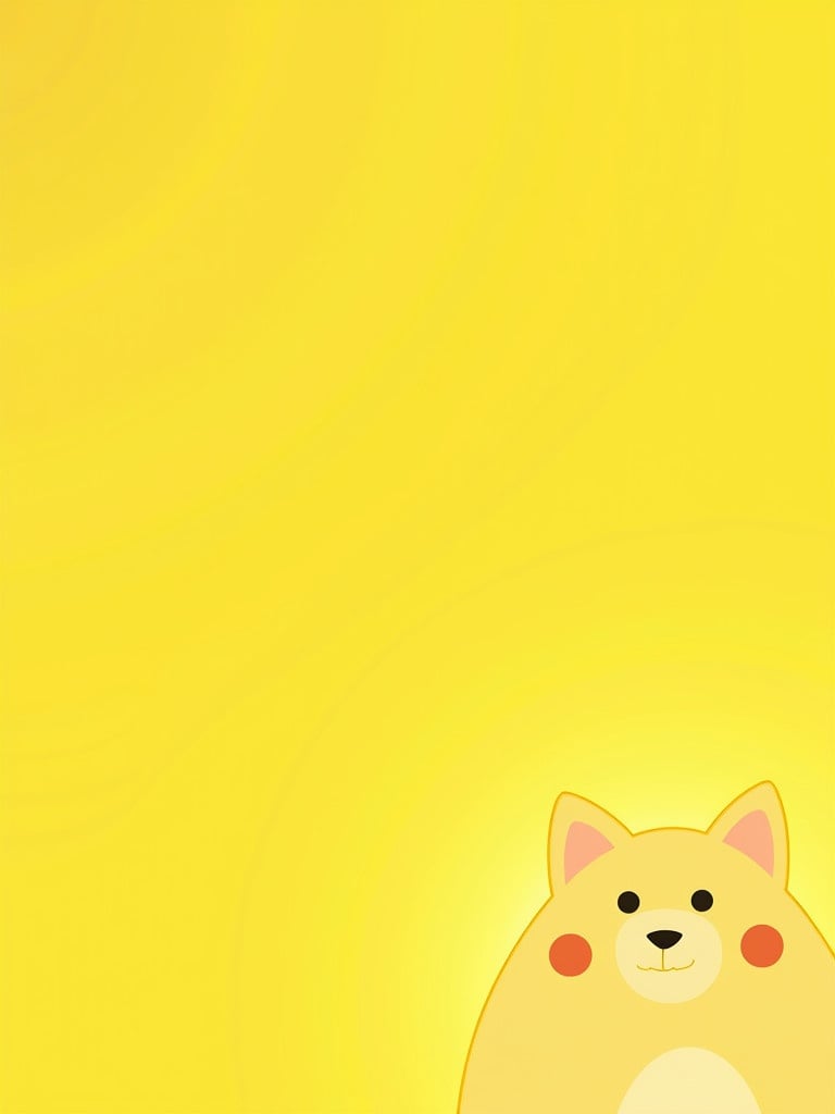 Image design features a goose-yellow background. A cute dog sticker placed on the bottom right corner. Text relates to programming services and remote work. Suitable font for communication.