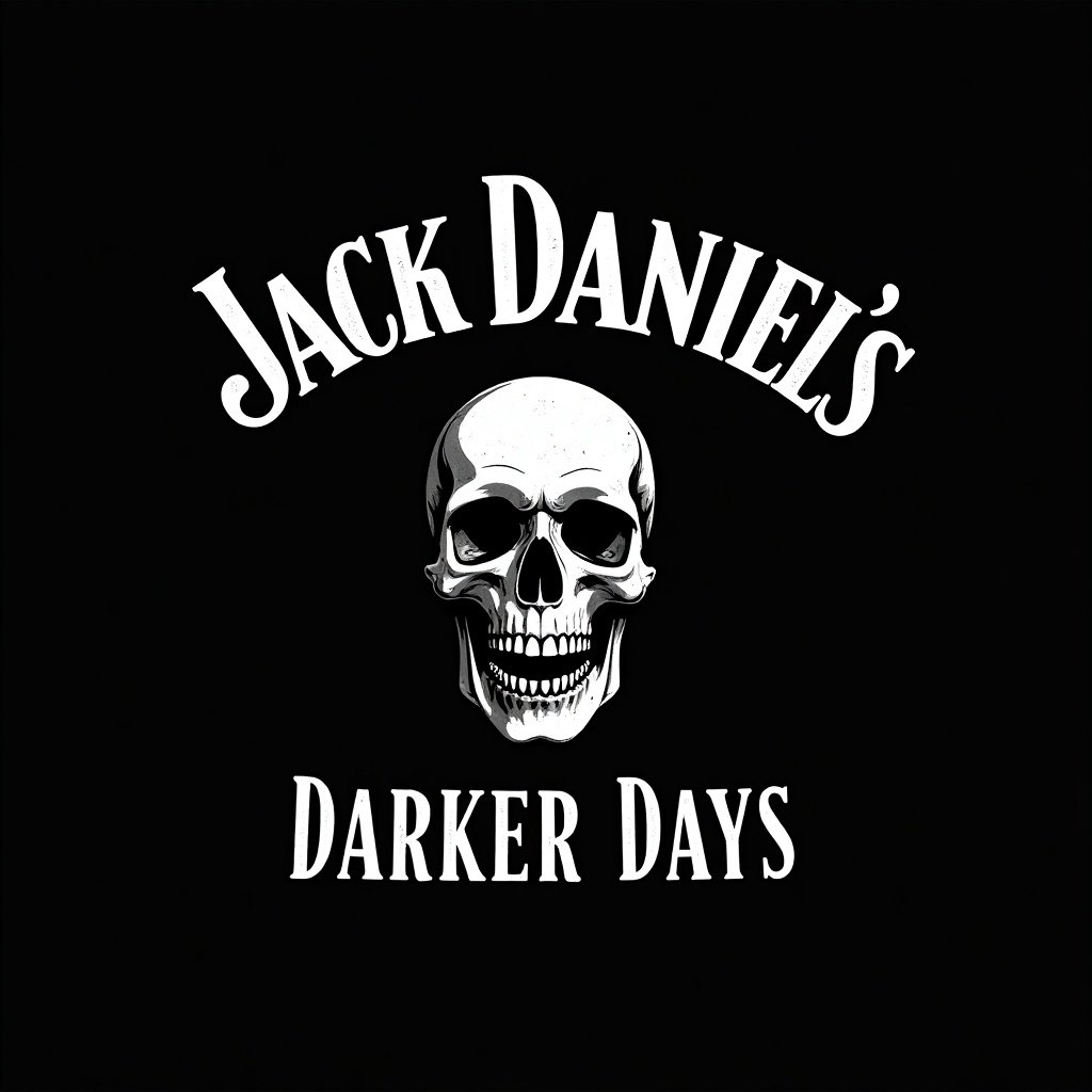 Jack Daniel's logo displayed prominently with the words Darker Days beneath. Black background highlights the logo.