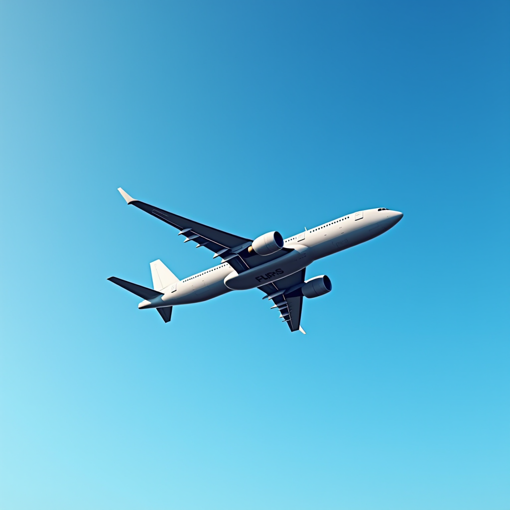 A jet airplane flying in a clear blue sky with minimal clouds in sight.