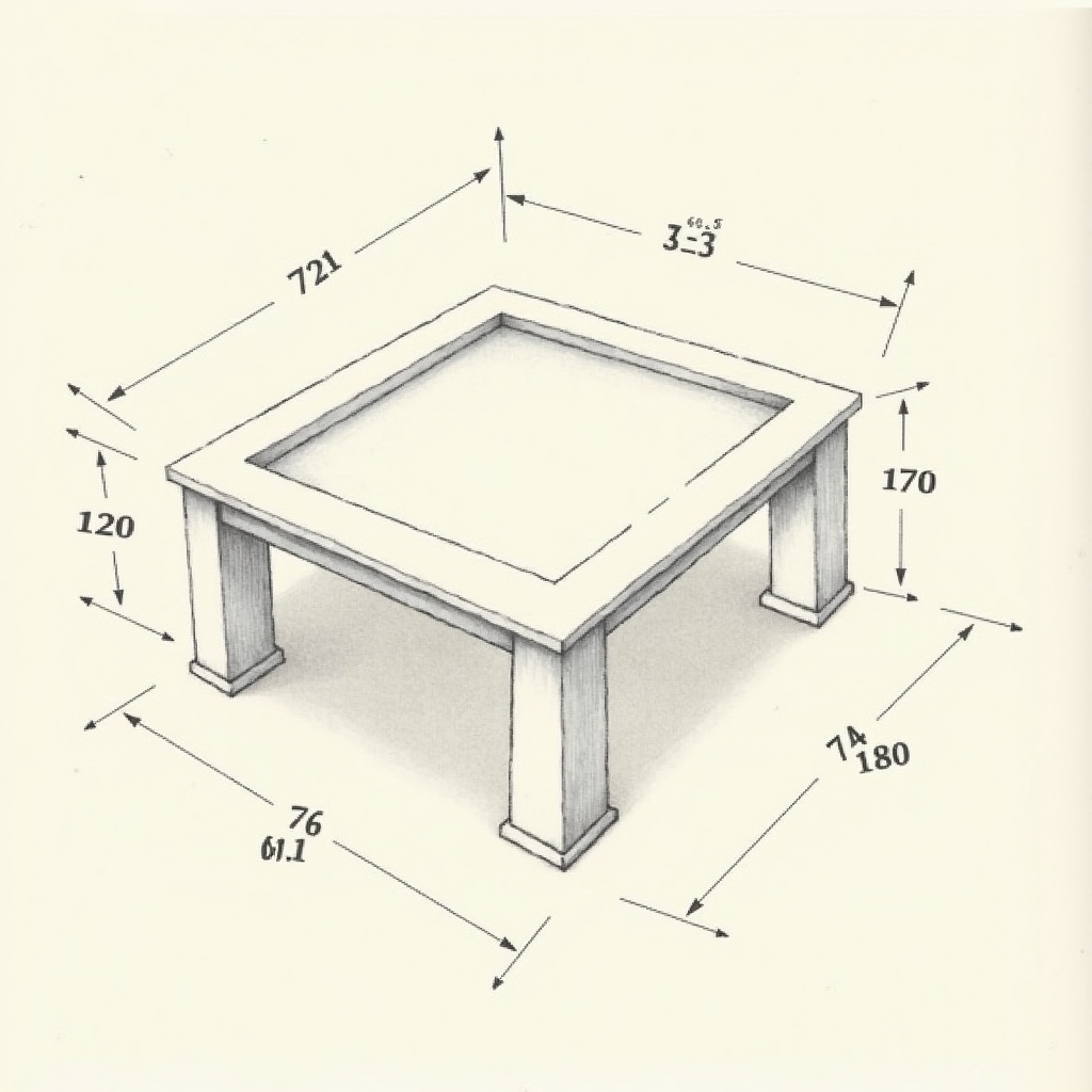 Create a detailed orthographic scale drawing of a five-piece furniture set. Include the outer table dimensions of 74 cm height, 120 cm width, and 6 cm thickness. The second piece should measure 67 cm in height and 106 cm in width, with a thickness of 5 cm. The third piece is 61 cm tall and 94 cm wide, with a thickness of 5 cm as well. The fourth piece should be 55 cm in height and 82 cm in width, with a thickness of 4.5 cm. Finally, the smallest piece has a height of 49.5 cm and a width of 71 cm, with a thickness of 4 cm. Add corner radii where specified.