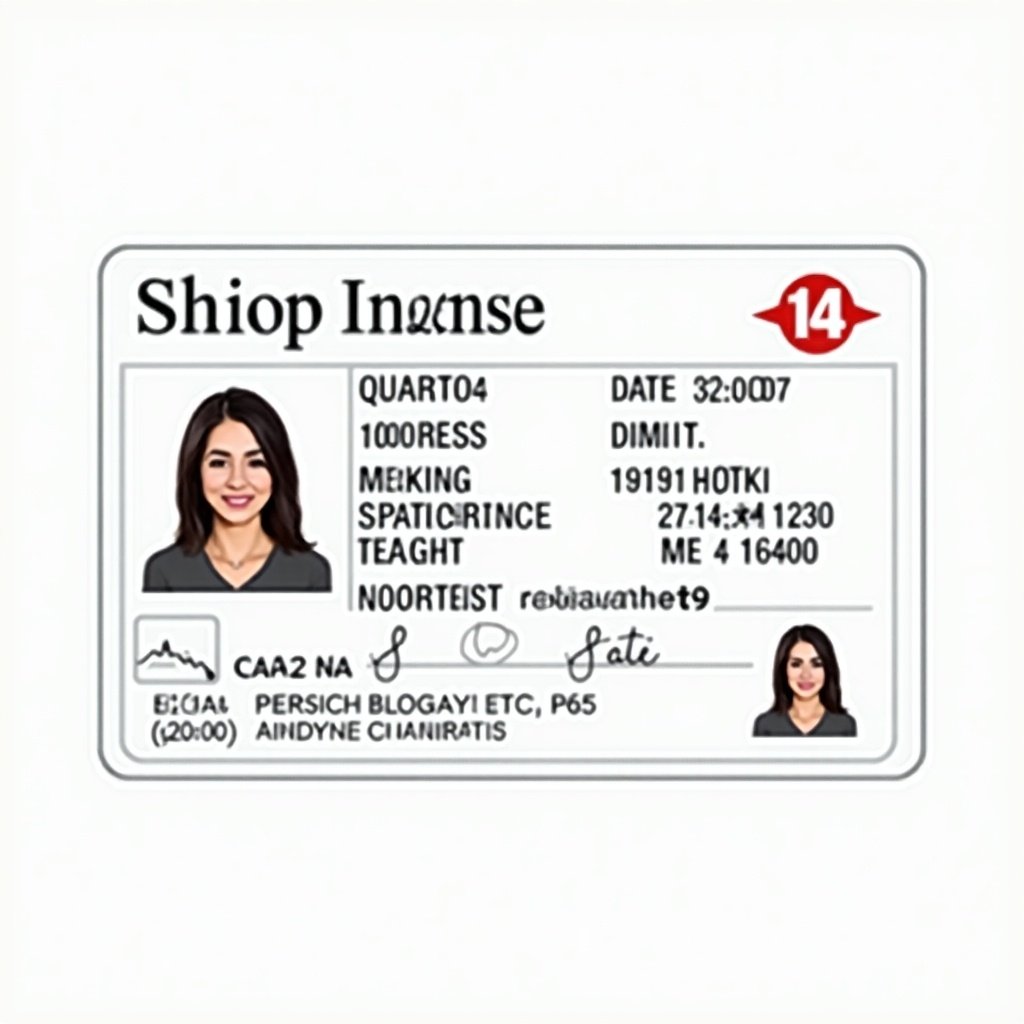 Driver license design showcasing necessary identity verification details. Features include date of birth address height weight and identification details. The design is intended for Ohio.