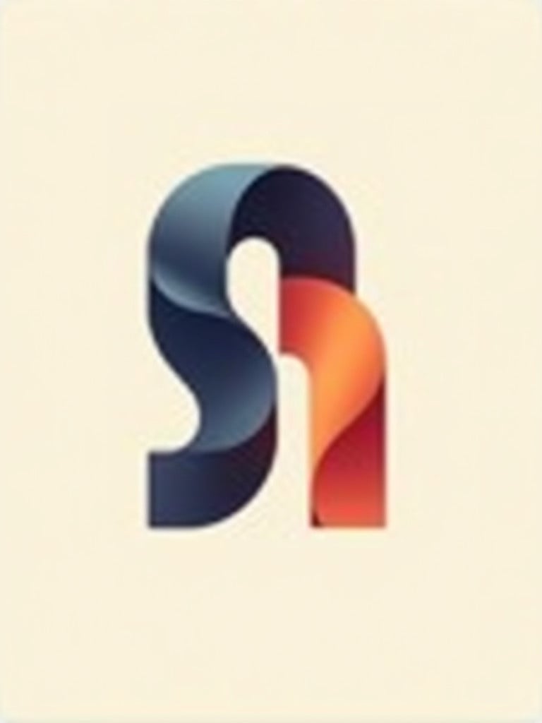 Stylized letter SBFS with ribbon-like effect. Dominant dark blue color with vibrant red and orange accents. Soft light beige background enhances visibility. Logo exudes innovation and creativity. Suitable for technology branding in AI sector.