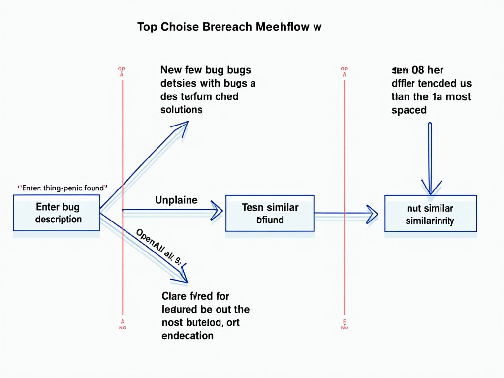 Create a humorous flowchart with nonsensical text and arrows, showing a process with errors and confusion.