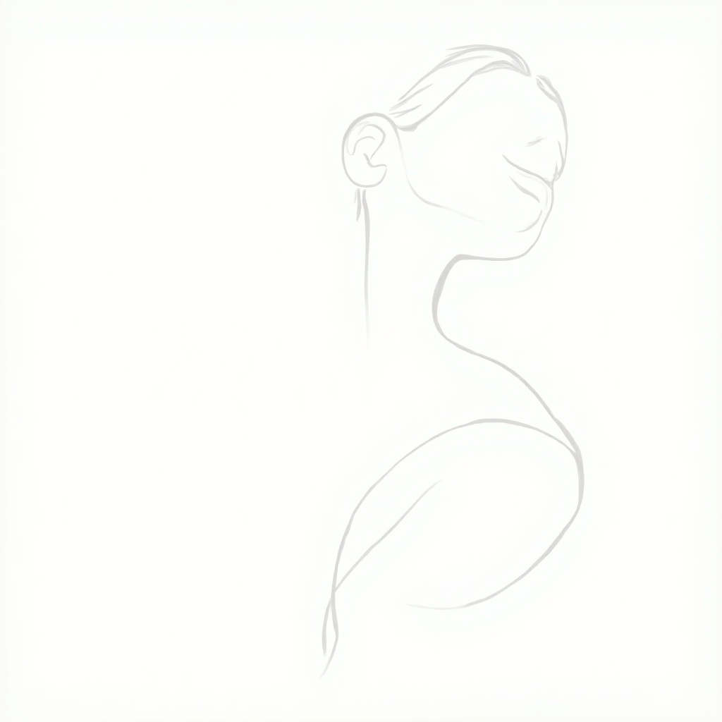 Simple line art of a lady's profile in a minimalistic style