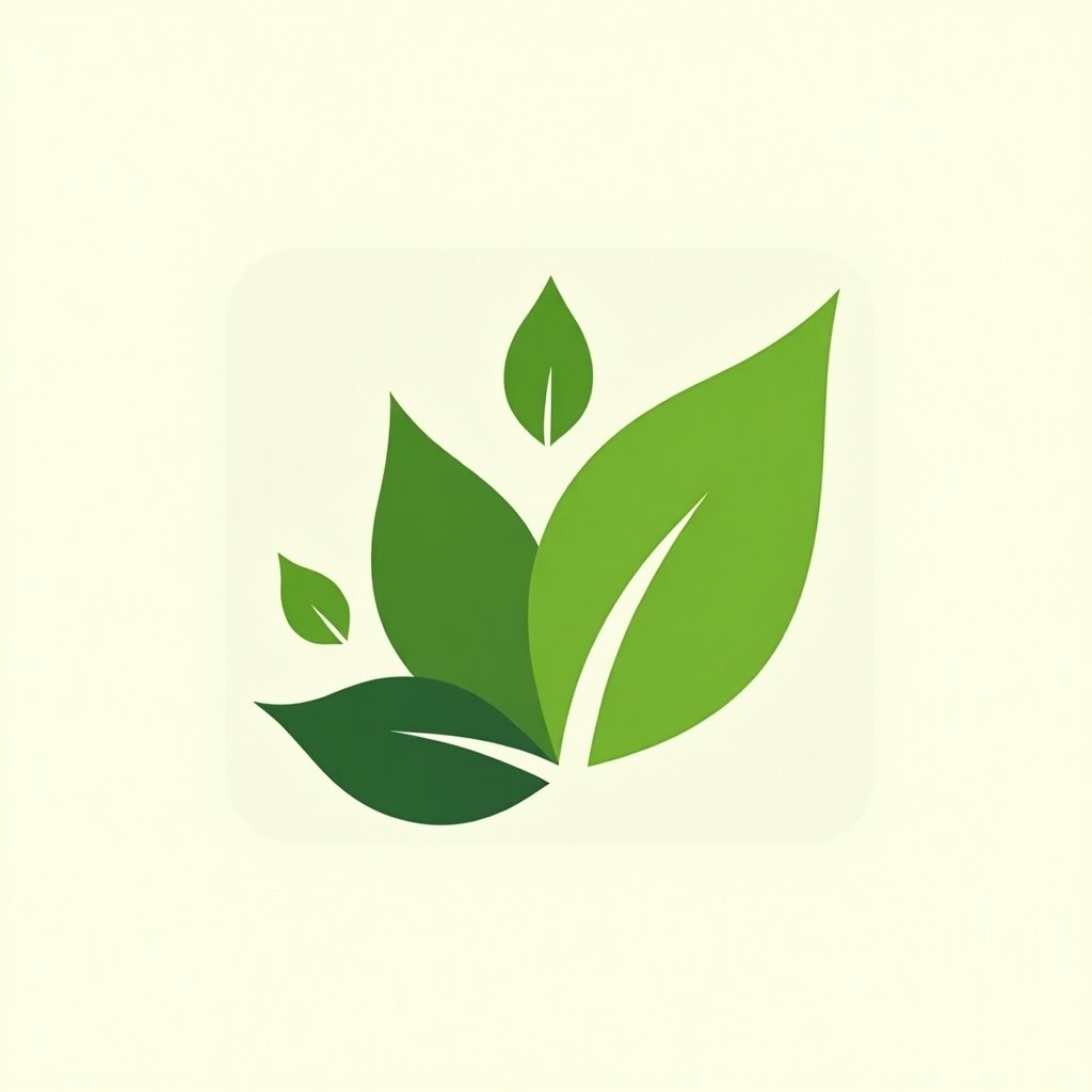 Logo symbolizes eco-friendliness and sustainability. Design features stylized green leaves. Background has subtle grid pattern hinting at geography. Vibrant greens on soft off-white backdrop. Suitable for environmental products or services. Merges nature and geography to appeal to eco-conscious consumers.