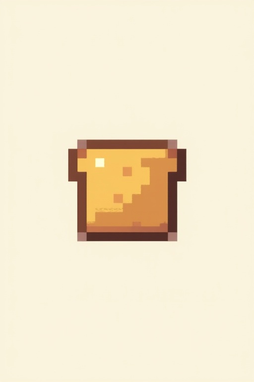 Design a logo for a server named Breadland featuring a pixelated bread. Clean and simple style.