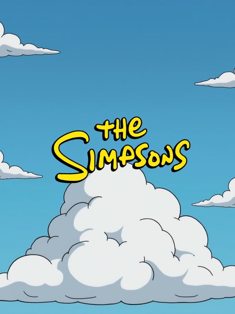 The Simpsons opening cloud sequence with Esmond Close replacing the title The Simpsons.