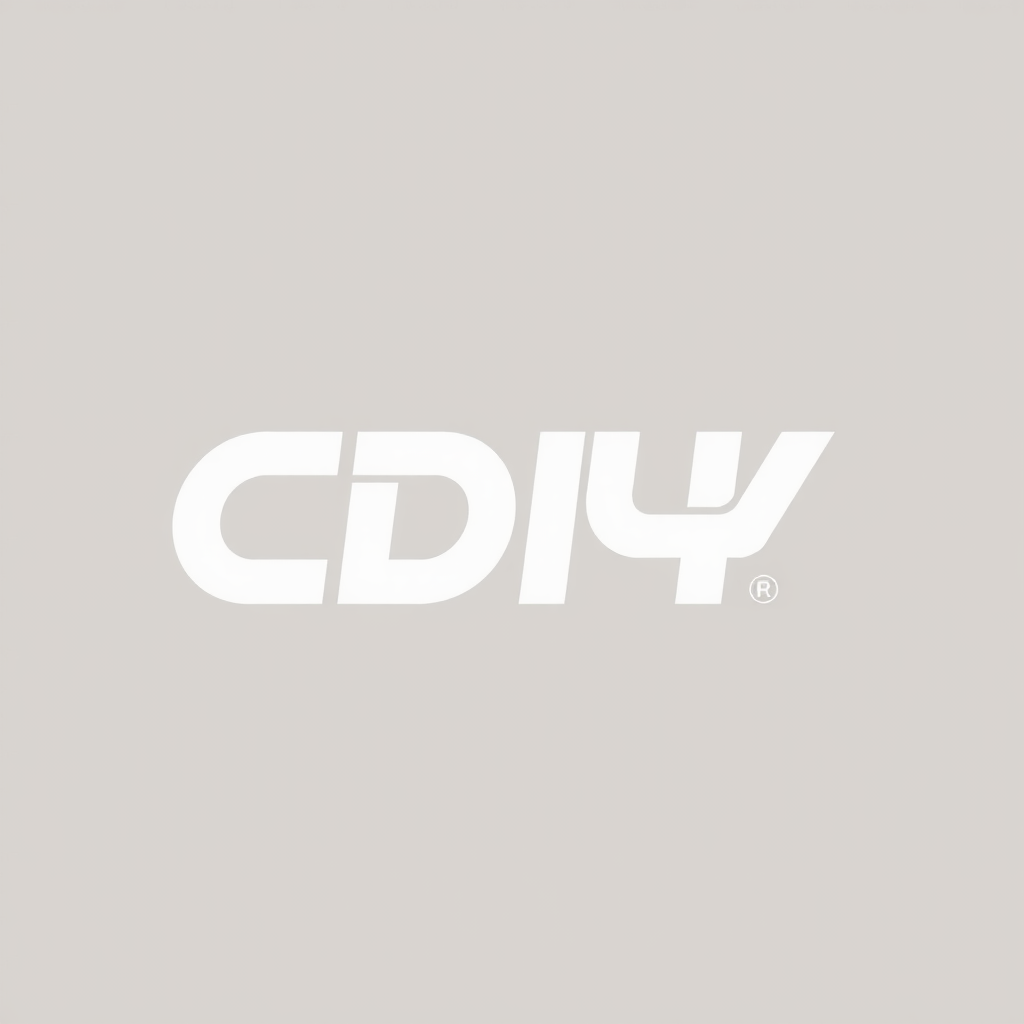 The image features a bold, modern logo with the letters "CDIY" emblazoned in a stylized, uppercase font. The design is in white against a light gray background, creating a clean and minimalist aesthetic. The letter 'Y' has a distinctive, extended tail, adding a dynamic element to the logo. The simplicity and elegance of the design suggest a professional or corporate identity.