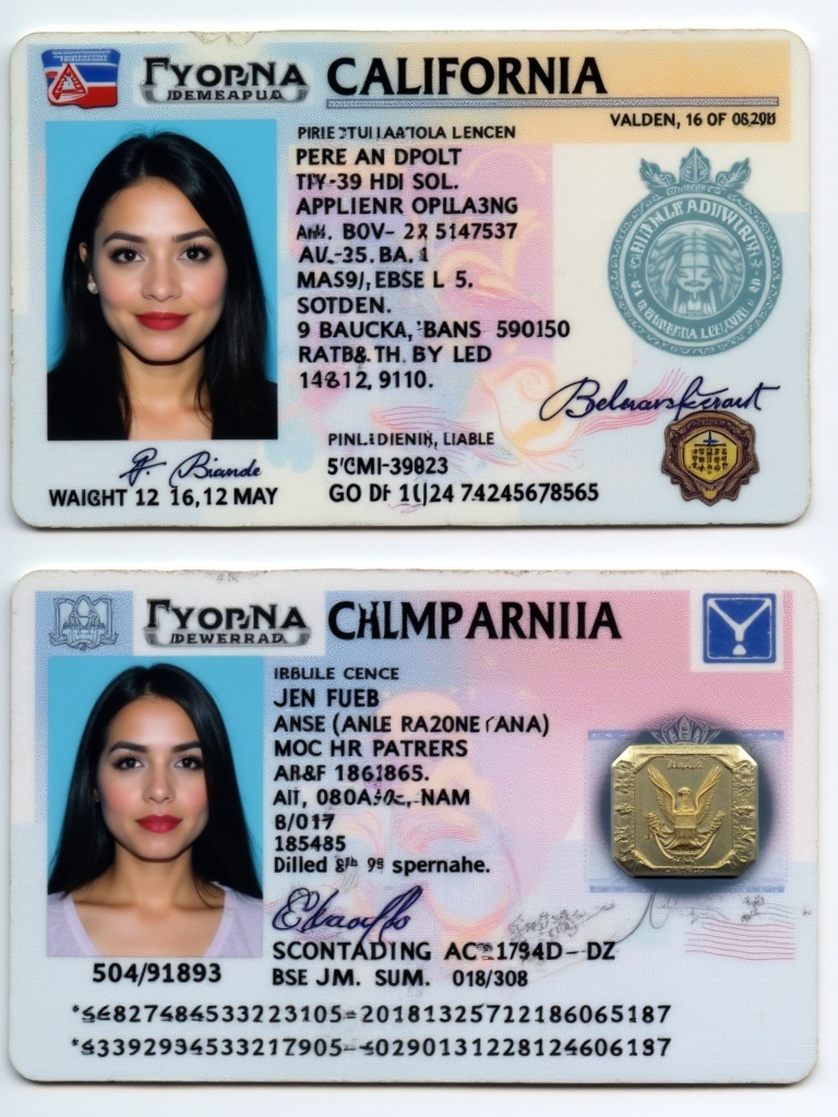 This image displays a California driver license showing personal identification details. It contains the name, address, date of birth, and physical characteristics. The holder is female with black hair and black eyes, standing 5 feet 11 inches tall and weighing 152 pounds. Various security features like a holographic image are present. The license is valid until October 16, 2028, issued on December 15, 2023, with standard U.S. license layout.