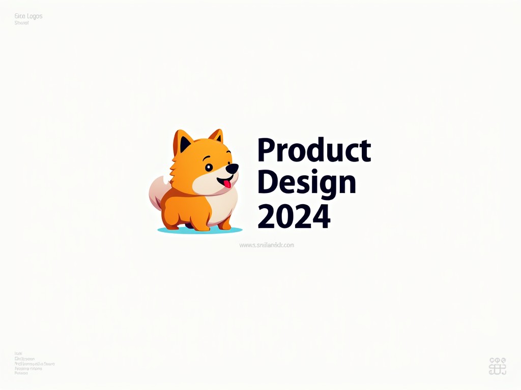 This image features a cartoon-style fox that appears cute and friendly. The fox is designed with bright orange fur and a playful expression. Next to the fox, bold text reads 'Product Design 2024.' The background is a soft beige, which helps the fox stand out. This image likely conveys themes of creativity and innovation in design. It could appeal to an audience interested in graphic design or product development. The combination of the cartoon fox and modern typography creates a fun and inviting atmosphere.