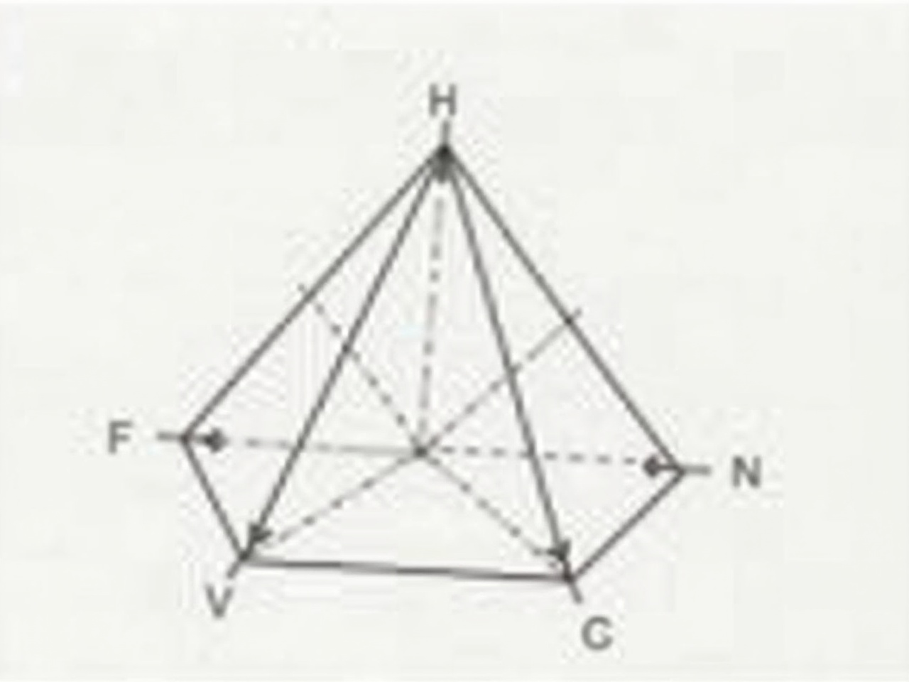 The image displays a technical drawing of a pentagonal pyramid with a base of 50 mm sides and an axis length of 70 mm. The base lies on the horizontal plane, with one of the base edges oriented perpendicular to the vertical plane. A section plane is shown, which is perpendicular to the vertical plane and inclined at 40 degrees to the horizontal plane, bisecting the axis of the pyramid. The various views represent the front view, sectional top view, sectional side view, and the true shape of the section. This drawing illustrates the complex geometry involved in three-dimensional shapes in a two-dimensional format.