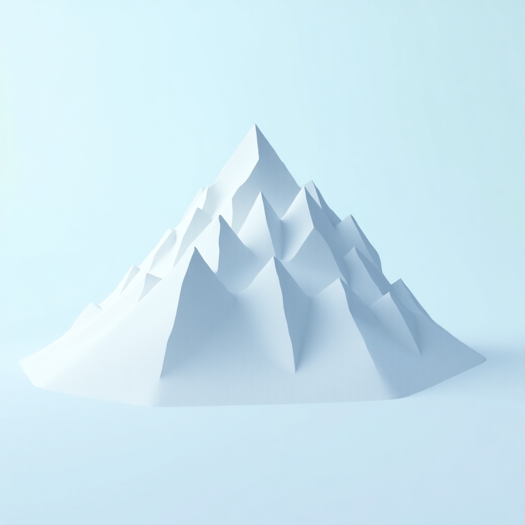 This image features a snowy mountain that is uniquely shaped like a sleeping man. It is covered in pure white snow, creating an eye-catching and serene landscape. The soft, diffused lighting enhances its calming aura, making it an inviting sight. Set against a light blue background, the mountain stands out beautifully. The title 'Machine Learnia' is centered on the mountain, adding a creative touch.