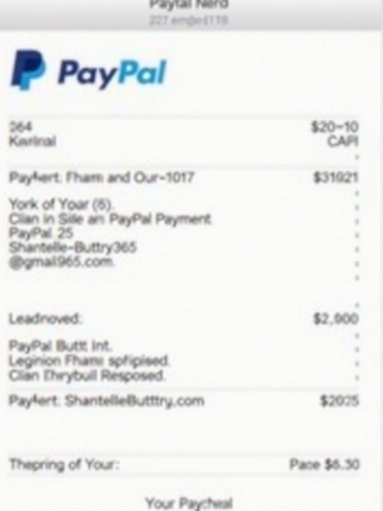 Proof of payment document from PayPal shows transaction details. Completed transaction of $100 sent to Shantelle Buttry at Shantellebuttry365@gmail.com. Receives recognizable PayPal design with clear layout and bold text.