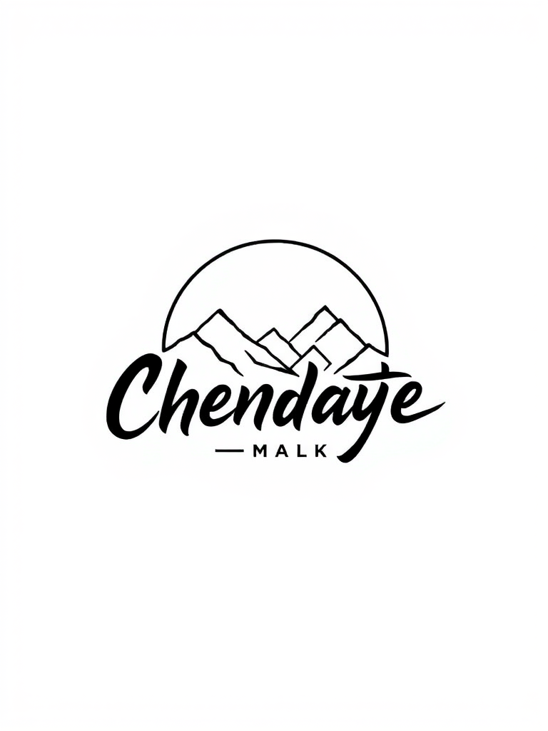 A logo featuring stylized mountains under a rising or setting sun, with the text 'Chendaye Malk' in a bold, flowing script beneath.