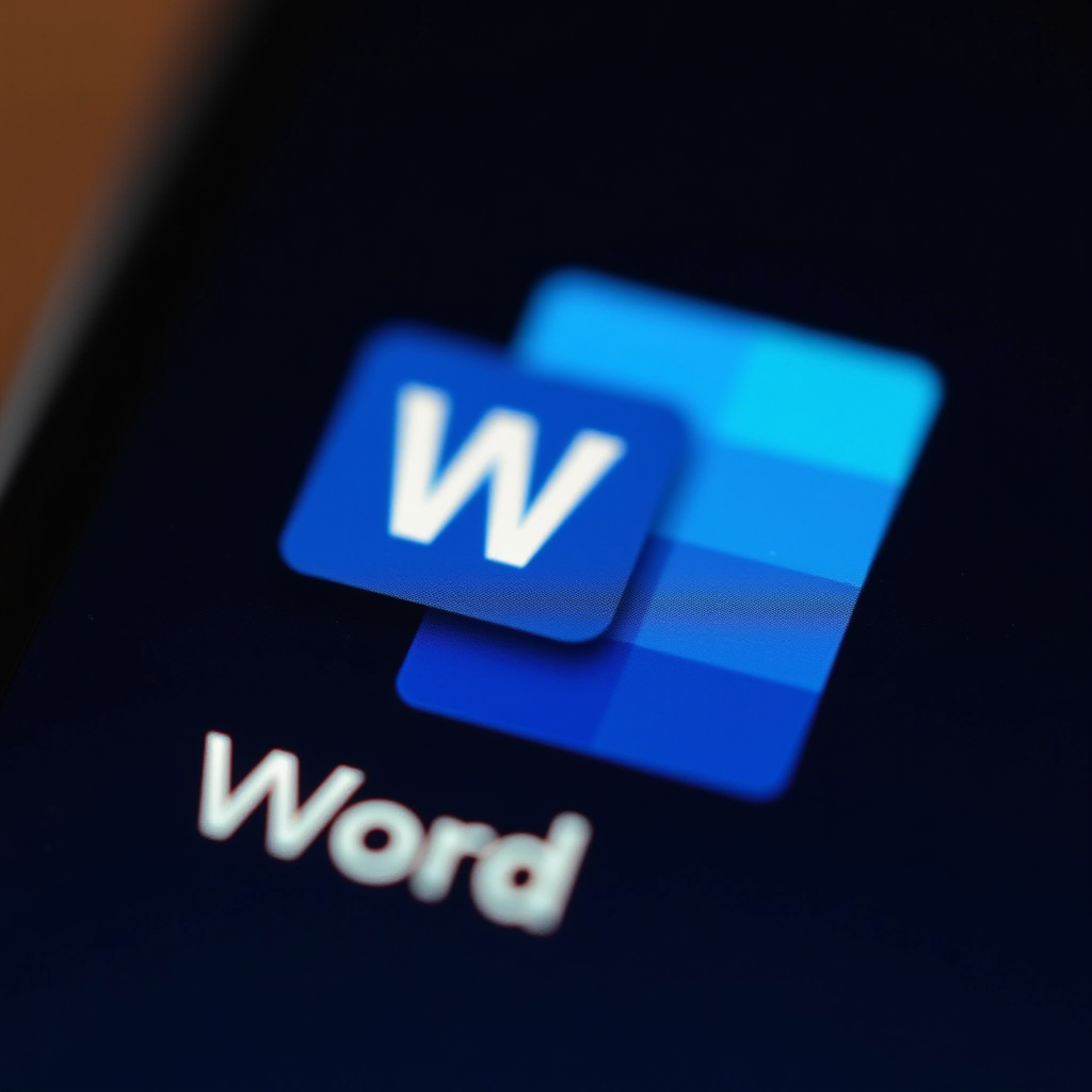 A close-up of the Microsoft Word application icon on a screen.