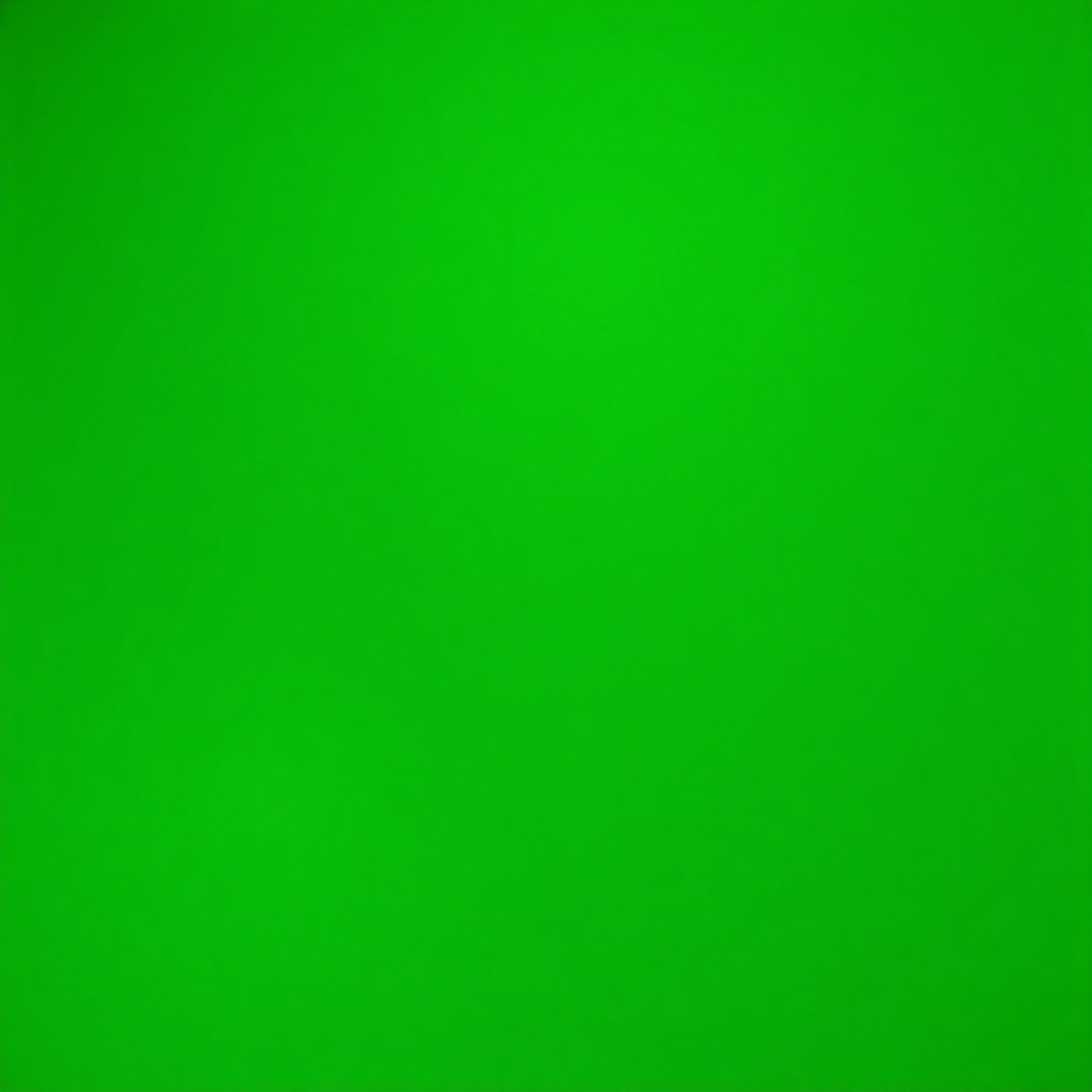 A solid green background.