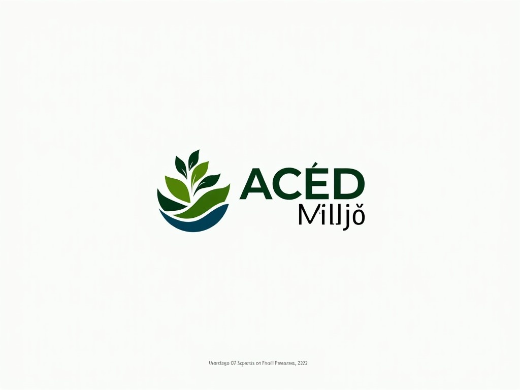 The logo represents ACED Miljø, an environmental consultancy firm. It features a combination of green and blue colors symbolizing nature and water. The design incorporates a stylized leaf, conveying growth and sustainability. The modern font reflects professionalism, while the circular element signifies a holistic approach. Overall, it aims to communicate a strong commitment to environmental protection and consultancy services.