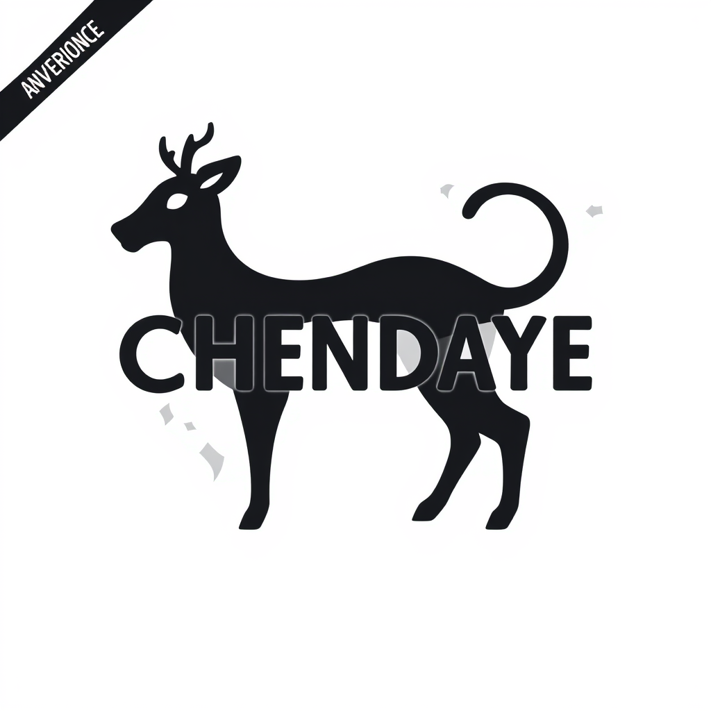 A black silhouette of a deer with the word 'CHENDAYE' overlayed on its body.