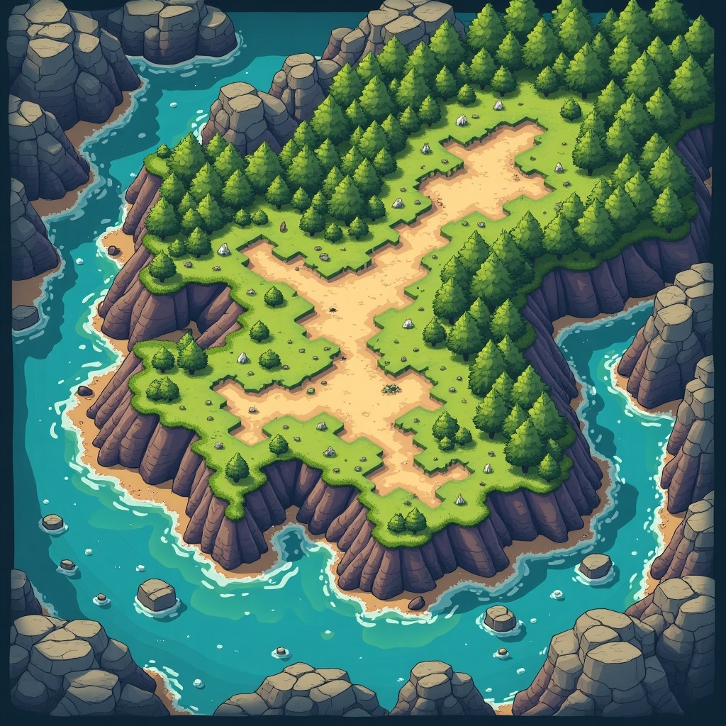 Create a detailed top-down map for a game called Mystimon, inspired by Pokémon. The map should feature multiple distinct biomes including Emerald Valley, which is a lush green forest. There should be an Inferno Ridge, a volcanic region with molten rivers, and Aqua Bay, a coastal biome with lagoons and waterfalls. Add Golem’s Hollow, which has rugged landscapes with deep canyons and caves, along with Skyfall Cliffs that are high mountain peaks with strong winds. Don’t forget the Stormcall Plains, the Frozen Fjord with snow-covered peaks, and the Astral Veil, a dreamlike realm. Include other biomes like Drake’s Spire, Venom Swamp, Iron Valley, Shadowmere, Celestial Expanse, Warrior’s Arena, Meadow Plains, Bugwood Thicket, Granite Gorge, Enchanted Glade, and Wraithlands, each designed to showcase unique characteristics and colors.