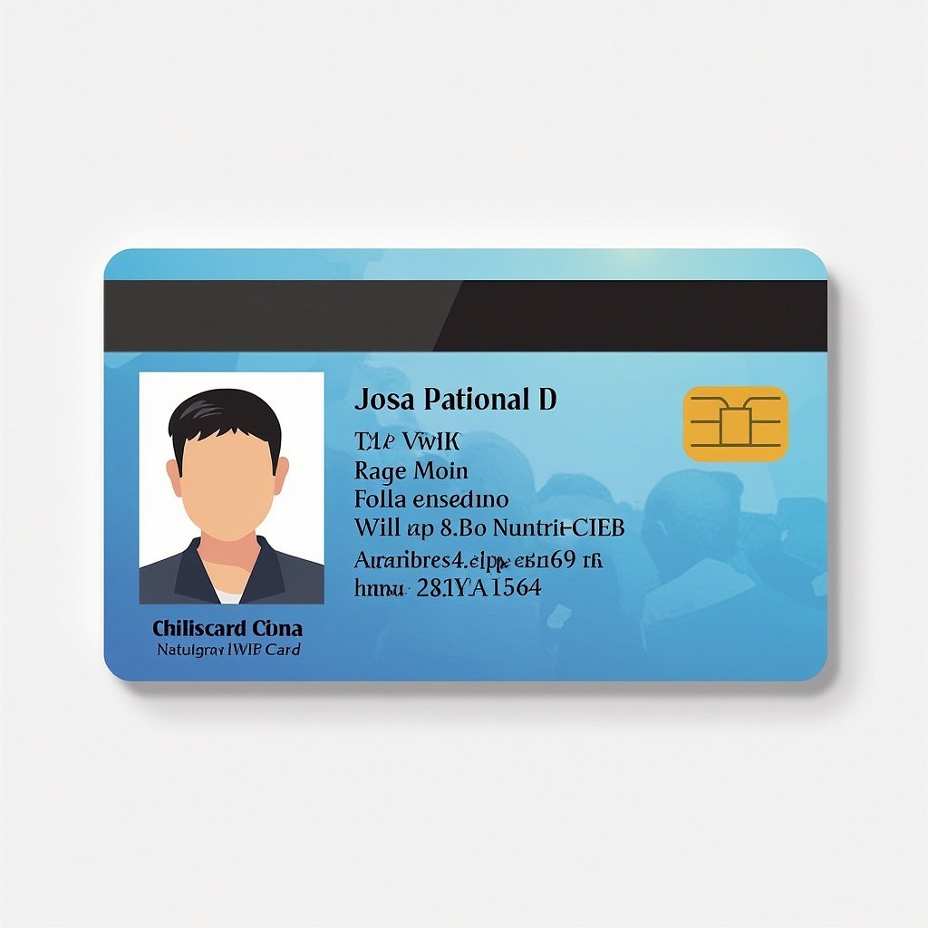 Design of a Philippine national ID card displaying identification details including a person's name and image.