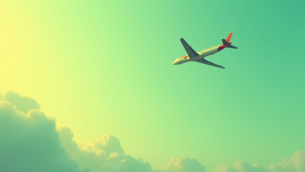 A sleek airplane flies through a serene sky with fluffy clouds below it.