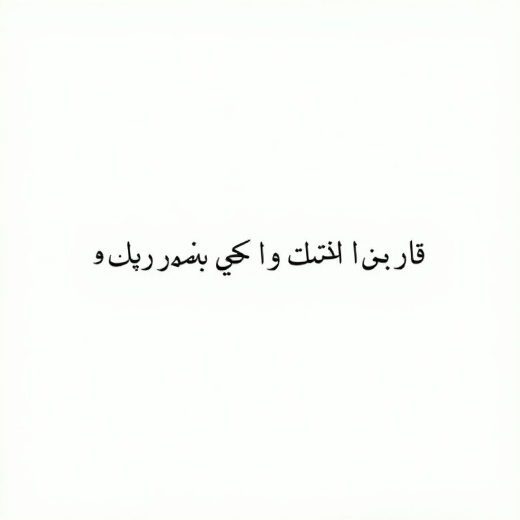 Arabic text written in cursive. The text expresses a thoughtful sentiment. The background is white. The elegant writing stands out.