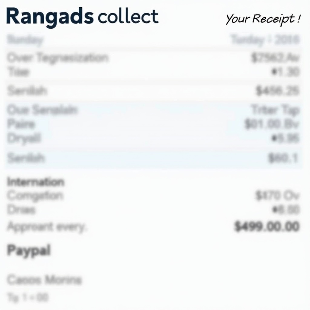 Payment received for goods and services displayed in a PayPal receipt format. The transaction ID and amounts are highlighted for clarity.