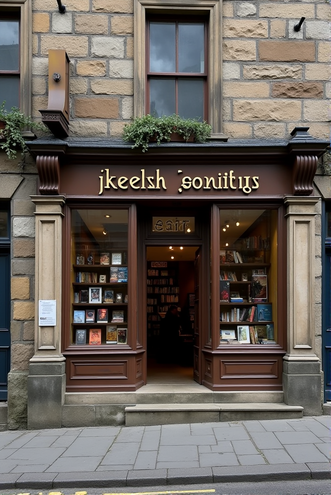 A quaint bookstore with a wooden exterior and large windows displaying books.