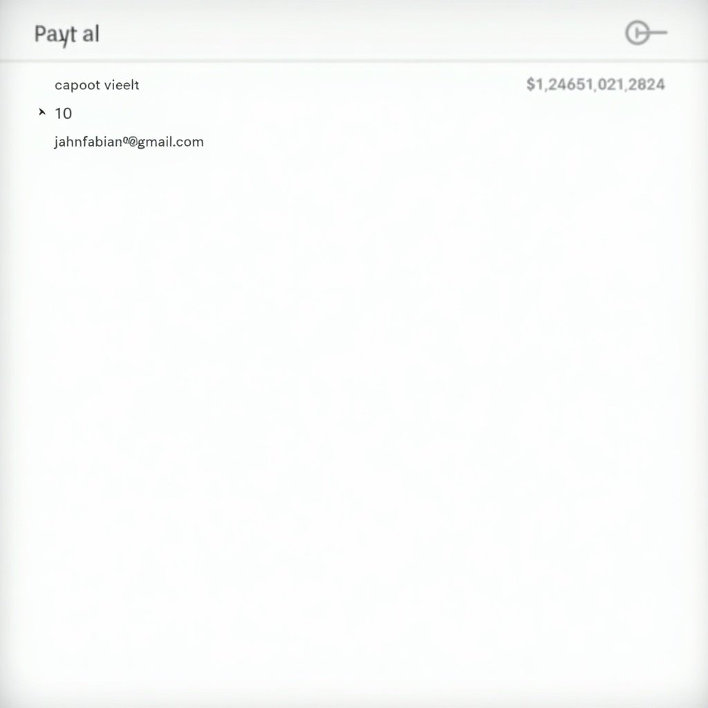 Generate PayPal payment proof clearly showing transaction details on a digital screen display. Features transaction amount 10 dollars towards jahnfabian09@gmail.com. Displays account information and payment summary.