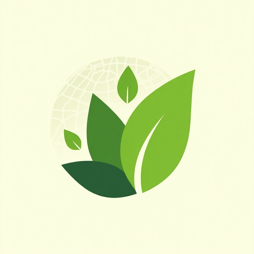 Logo represents eco-friendliness and sustainability. Features stylized green leaves. Background shows subtle grid pattern suggesting geography. Uses vibrant greens on soft off-white backdrop. Suitable for environmental products or services. Merges nature with geography for eco-conscious appeal. That stand out with the color.