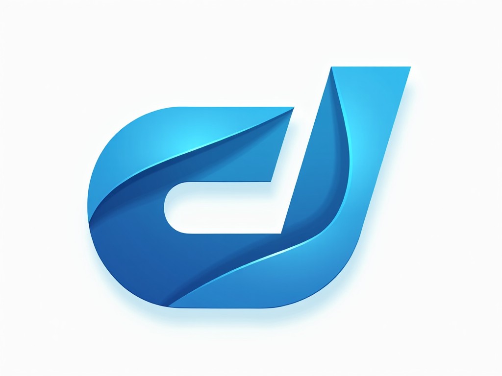 This image features a modern logo design in various shades of blue. The design creatively interweaves the letters 'c' and 'd', producing a clean and professional look. The use of geometric shapes gives the logo a contemporary edge, while the glossy finish adds depth. This logo is suitable for branding across diverse industries, especially in technology or design. The overall aesthetic is inviting and suitable for businesses seeking a sleek image.