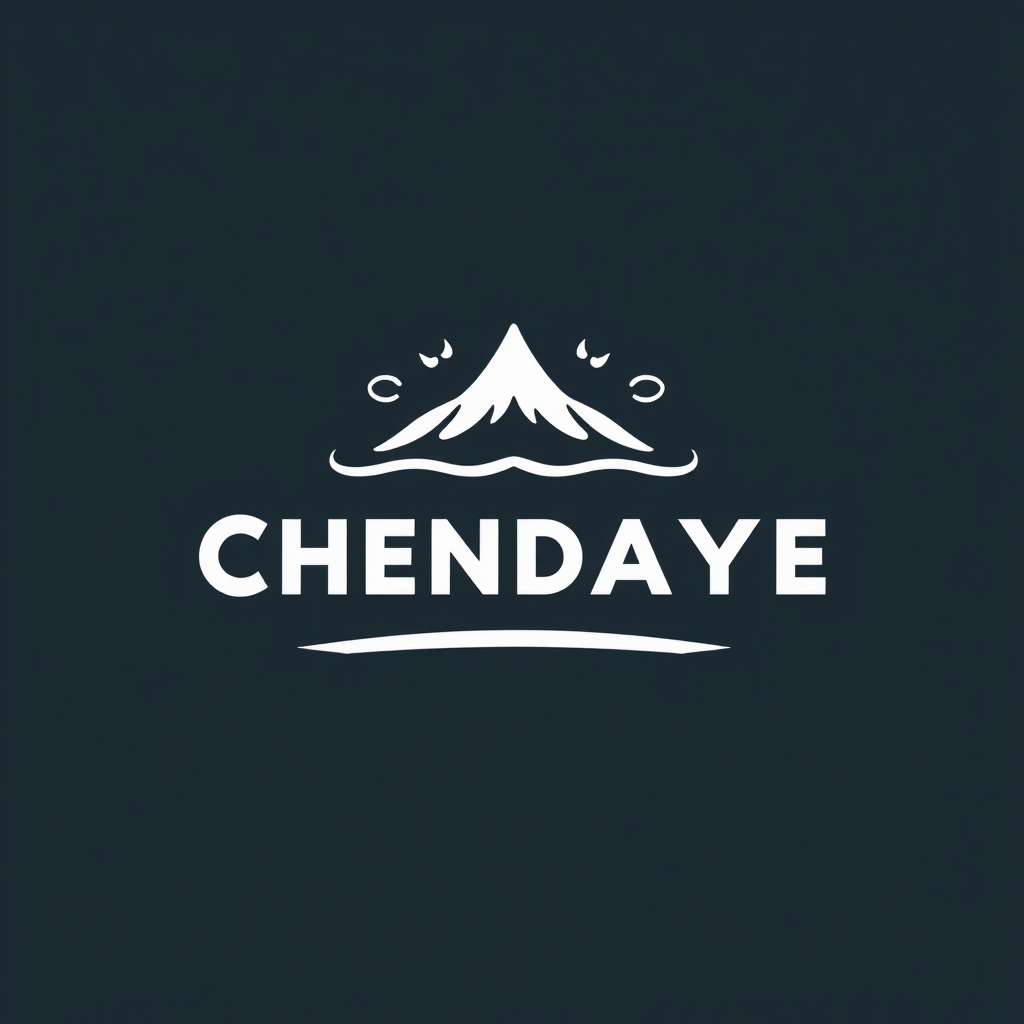 A minimalist logo featuring a stylized mountain with waves, above the word 'CHENDAYE' in bold letters.