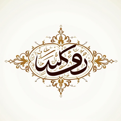 Calligraphy art using Diwani style Arabic script. Focus on elegance in design. Emphasize beauty of Arabic lettering. Text reads الضرر.