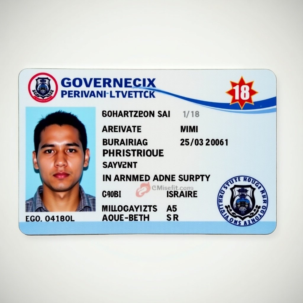 Front side of a Peruvian driver license. Displays personal information such as name and age. Date of birth recorded is 25/03/2006. Card has a typical government design with official elements. Identification photo is prominently displayed, clear and professional.