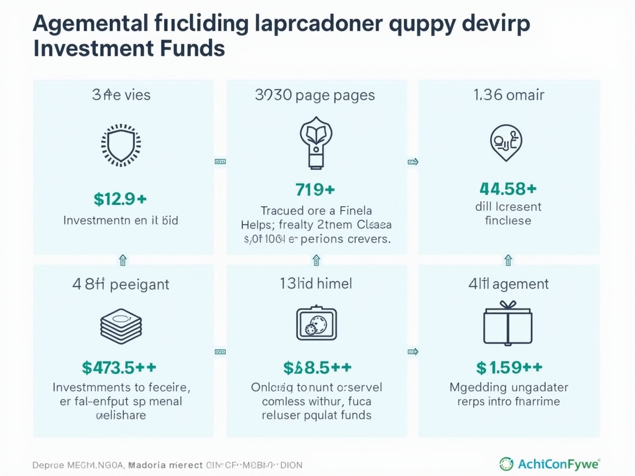 This infographic provides an overview of open investment funds in Macedonia. It highlights key statistics including investment amounts and page counts. Visually, it uses a clean and professional layout, primarily featuring shades of blue and green. The numbers are presented clearly for easy comprehension. This visual representation aims to educate potential investors about the landscape of investment funds available in the region.