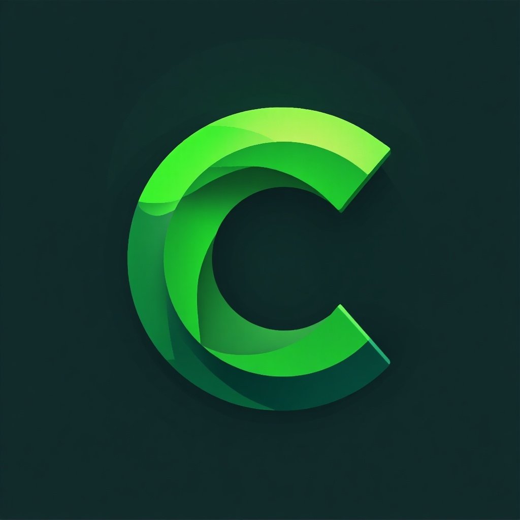 Logo designed for a Minecraft server. Central focus is a stylized green letter C. Icon features a modern design that resonates with gaming communities.