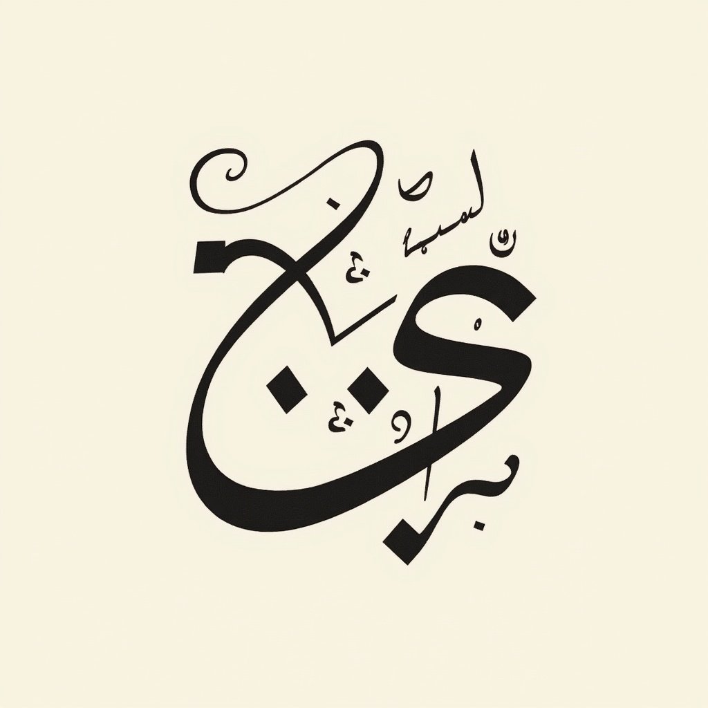 Arabic calligraphy design featuring separated letters أ ف ح خ ا ع in an artistic manner.