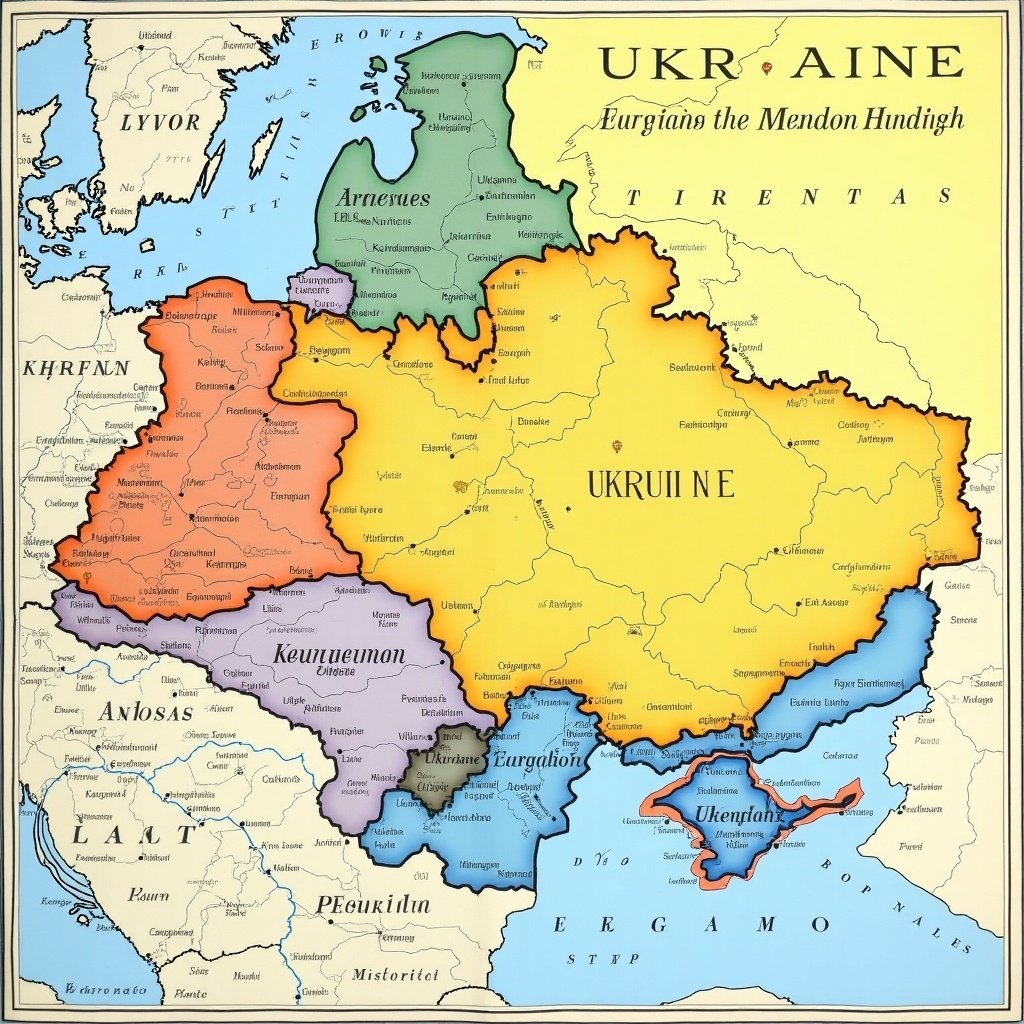 Historical map showing Ukraine's territory within the Russian Empire and Austro-Hungarian Empire in the late 19th century. The map is divided by color: most land is under the Russian Empire, a smaller portion under Austro-Hungarian control. Key cities are labeled.