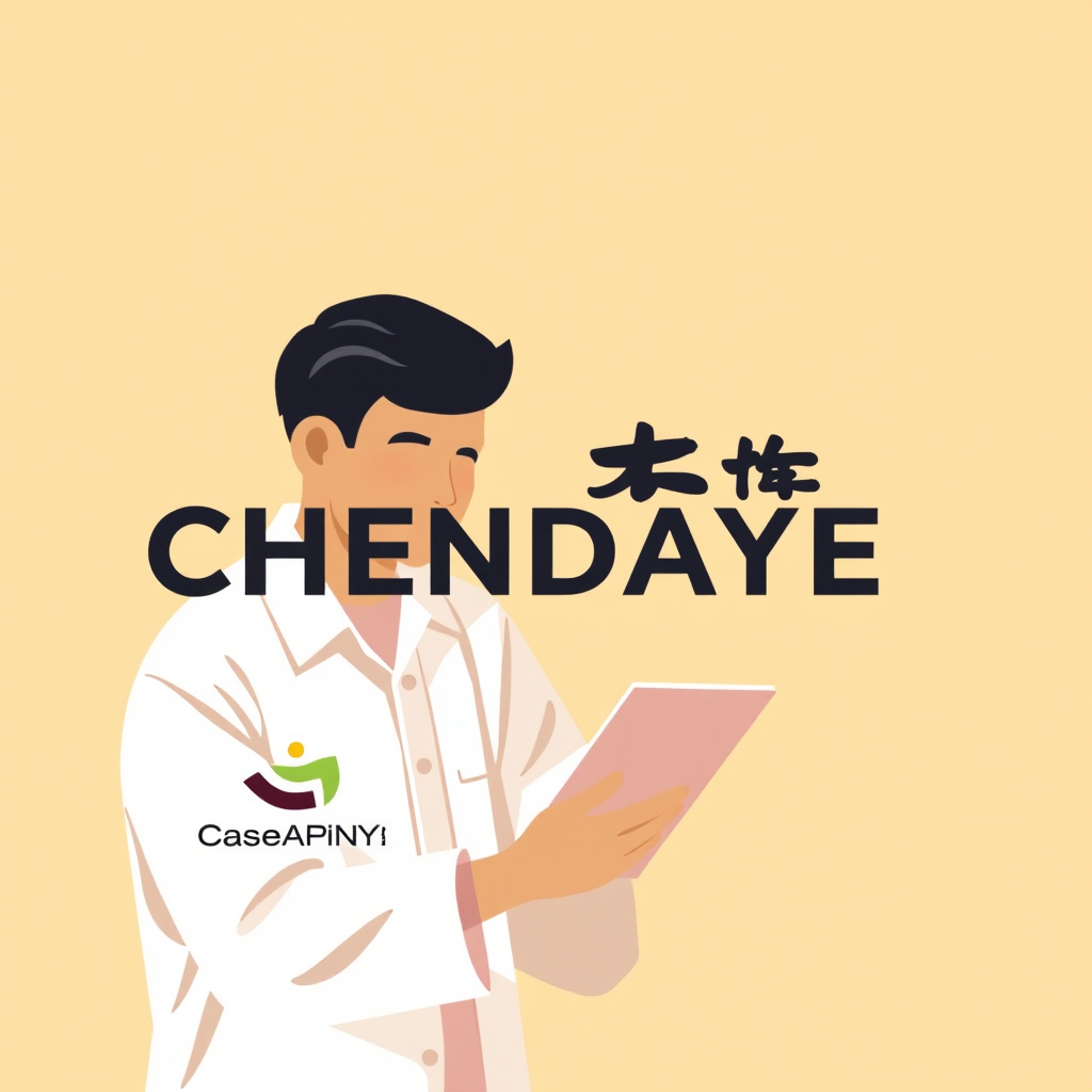 A man is smiling while looking at a tablet against a light background, with text saying CHENDAYE.