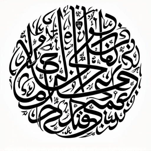 Arabic calligraphy feature names رافائيل in a circular shape. Design fills the area completely with intricate lettering.