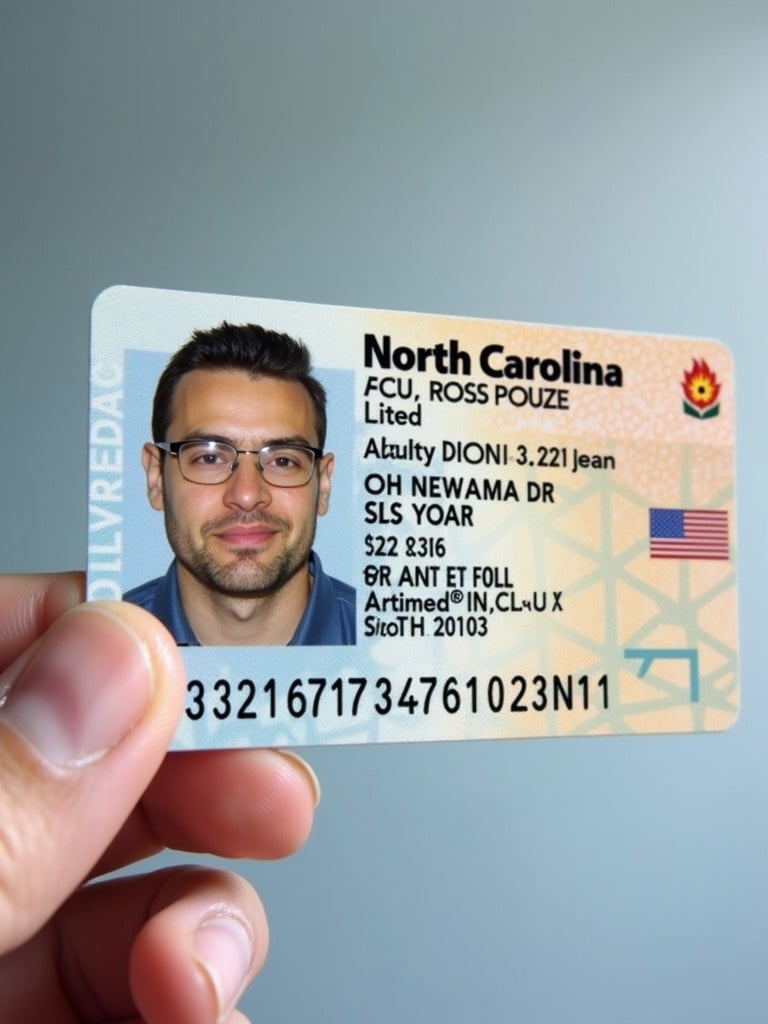 North Carolina driver's license displayed. Name on the card is Walker Gilles. Date of birth is March 3 2003. This document shows the age as 21 years. Issued in Asheville, North Carolina. Important document for identity verification in the U.S.