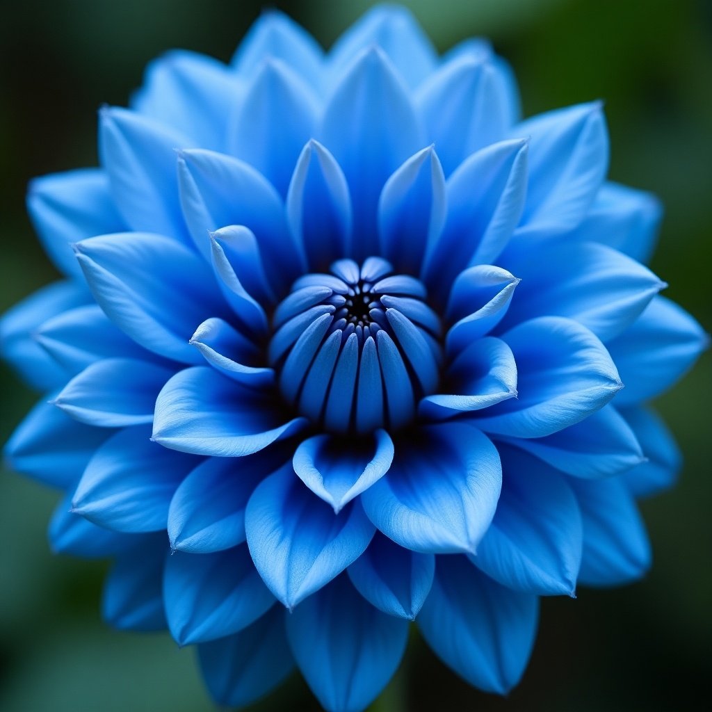 A close-up view of a blue flower with intricate petals.