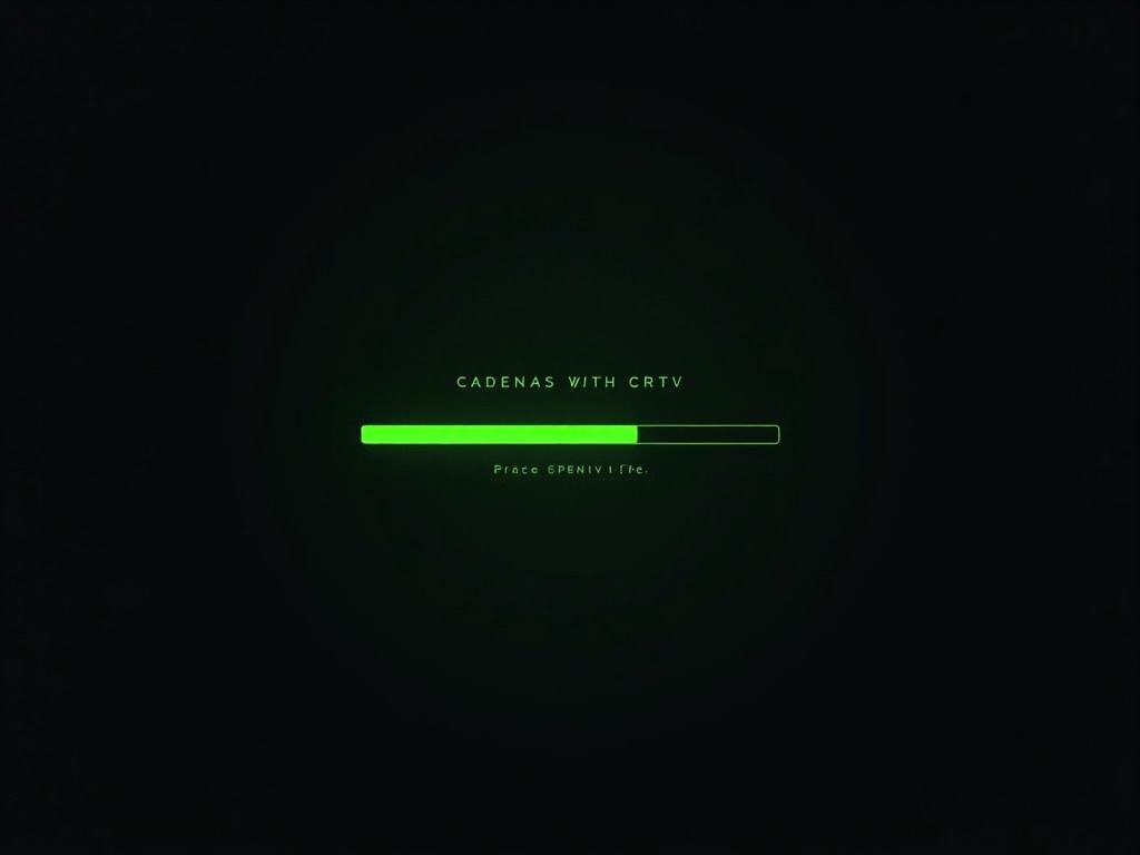 This image depicts a loading screen for an open-source terminal project. The design features a sleek black theme with bold green accents, creating a modern and engaging user experience. A dynamic green progress bar is prominently displayed, indicating loading progress. The text is minimalistic, focusing on the project's name and a powerful tagline. The overall aesthetic draws inspiration from retro-futuristic styles, reflecting the heritage of terminal computing while offering a contemporary feel.