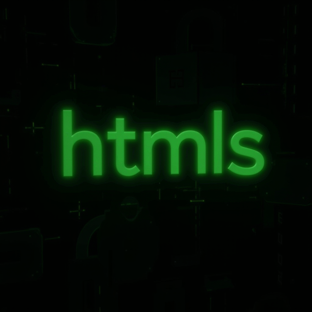 The image features the word 'html5' in glowing green text against a dark background filled with abstract circuitry designs.