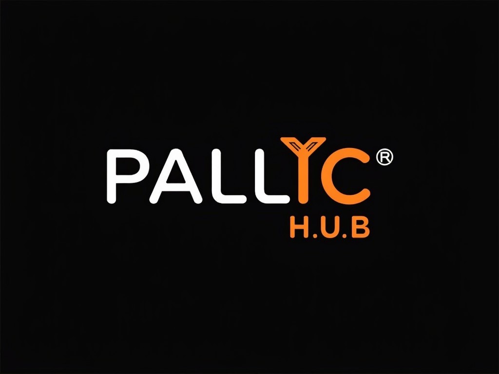 The image features a modern logo for 'PALLYC H.U.B' against a black background. The text 'PALLYC' is written in bold, with 'PALL' in white and 'YC' in orange. The letters 'H.U.B' appear below in a smaller orange font. The overall design is sleek and contemporary, utilizing stark color contrasts to stand out.