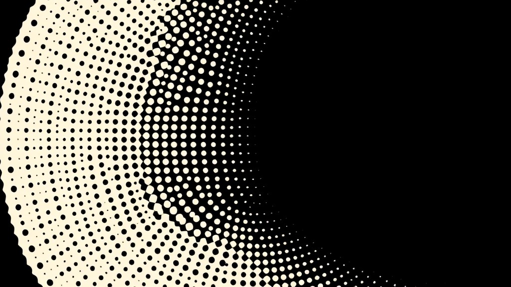 A bold black and off-white halftone pattern creating a gradient effect.