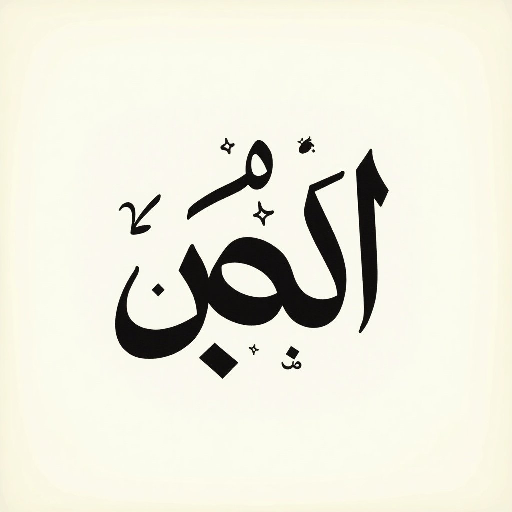 Arabic calligraphy for the word خديجة بنت خامس. Elegant text design.