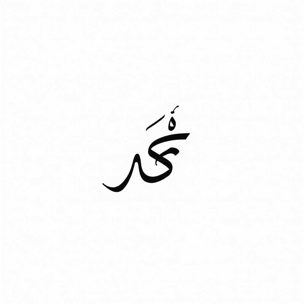 Arabic calligraphy of the word 'النية' on a white background in a minimalist style. Emphasis on script details.