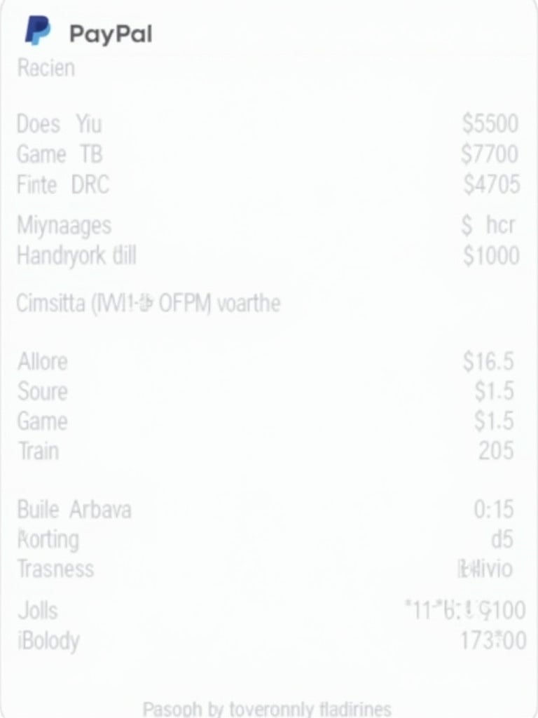 Example of a PayPal transaction receipt showing a payment of 18700 USD. Includes various transaction details such as amounts and descriptions.