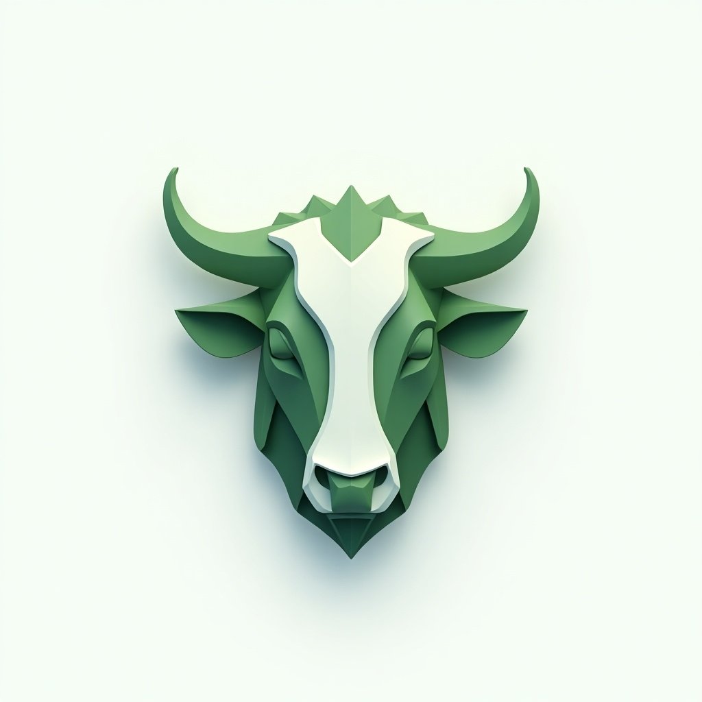 Logo designed for Hormat LiDAR and GIS Services. Features a green and gray color palette. Incorporates a cow motif symbolizing trust. Sleek style with a shiny, 3D effect. Represents environmental and GIS concepts.